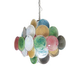 Vintage Murano Multicolored Disks Chandelier 19.7"